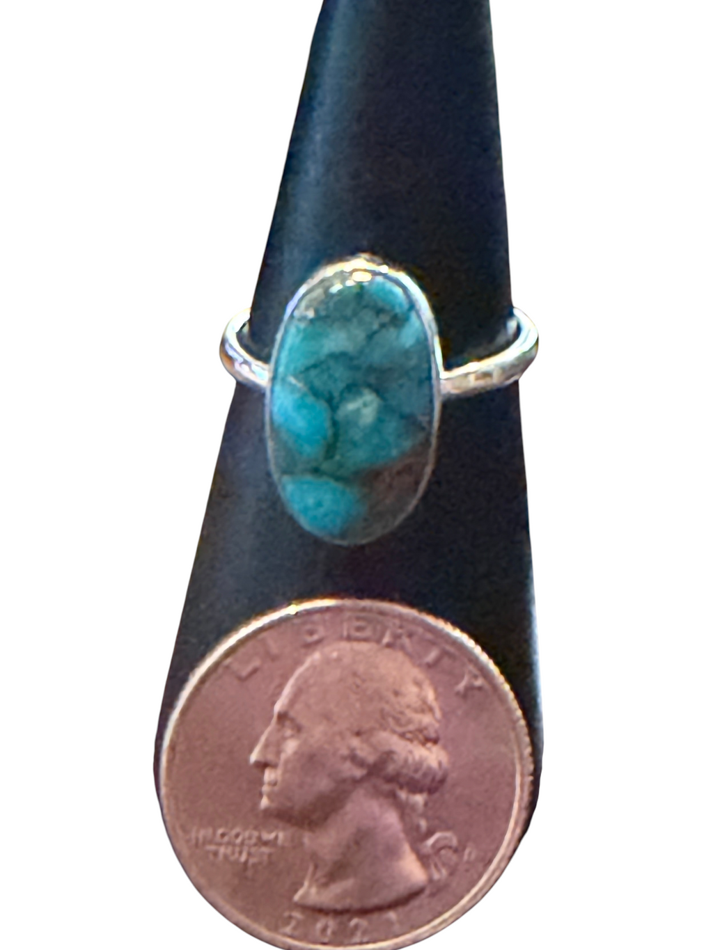 Blue Copper Turquoise Sterling Silver Ring