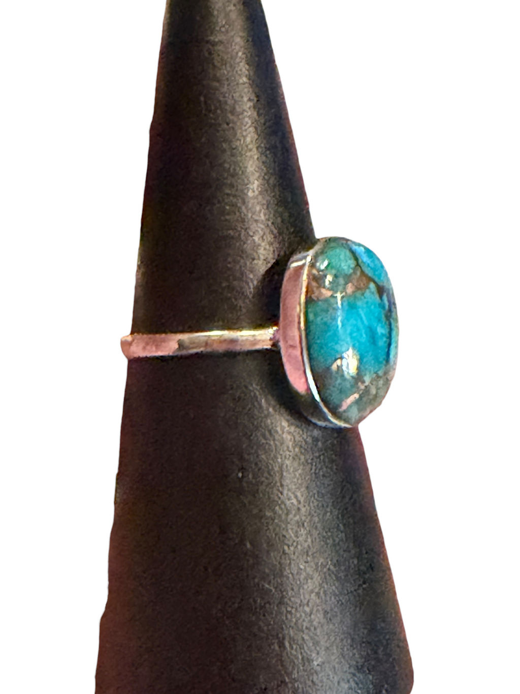 Blue Copper Turquoise Sterling Silver Ring