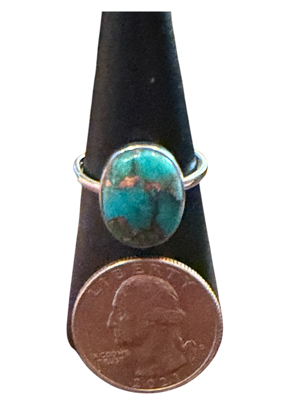 Blue Copper Turquoise Sterling Silver Ring
