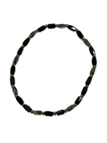 Mini Black Glass with Gold Tone Bead Bracelet