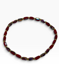 Mini Red & Iridescent Glass with Gold Tone Bead Bracelet