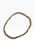Mini Light Caramel Glass with Gold Tone Bead Bracelet