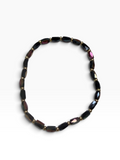 Mini Blue/Purple Iridescent Glass with Gold Tone Bead Bracelet