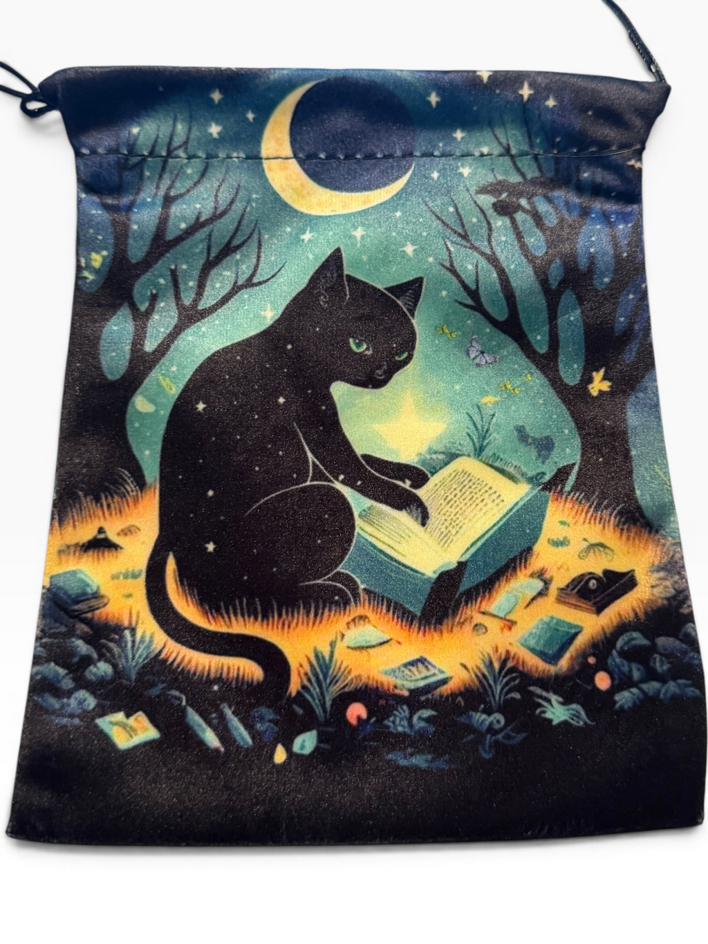 Black Cat with Book Tarot Bag