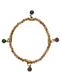 Tan w/Evil Eye Charms 4mm Bracelet