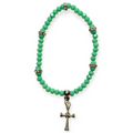 Mint Green Matte w/Cross Charm 4mm Bracelet