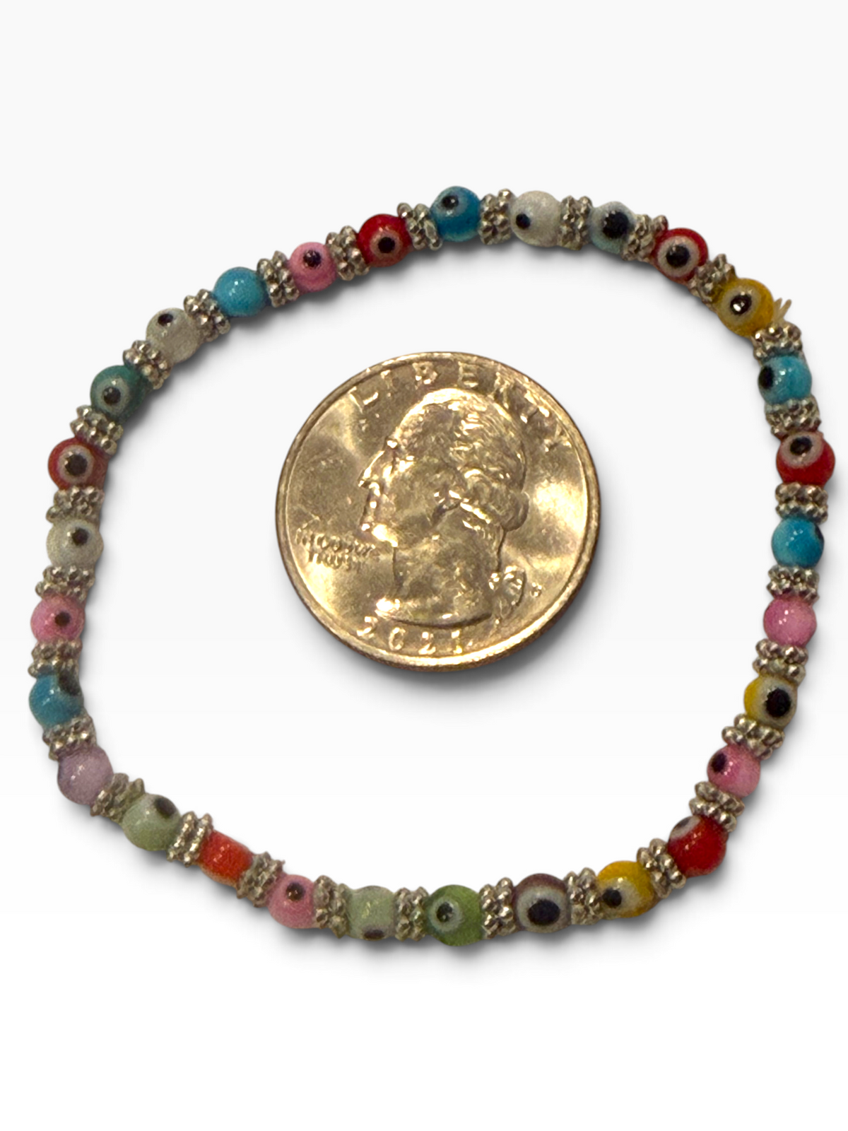 Multi Color 4mm Evil Eye Bracelet