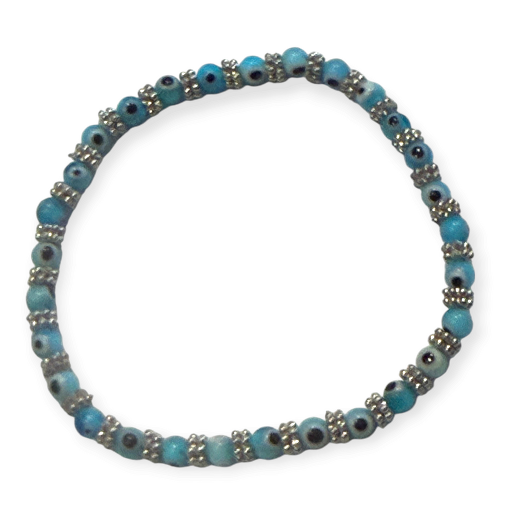 Light Blue 4mm Evil Eye Bracelet