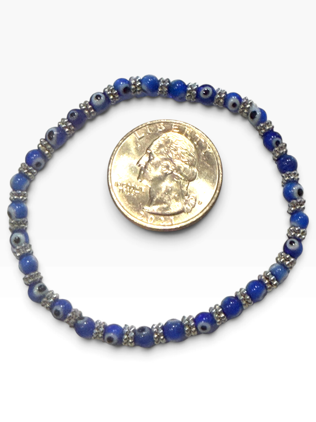 Blue 4mm Evil Eye Bracelet