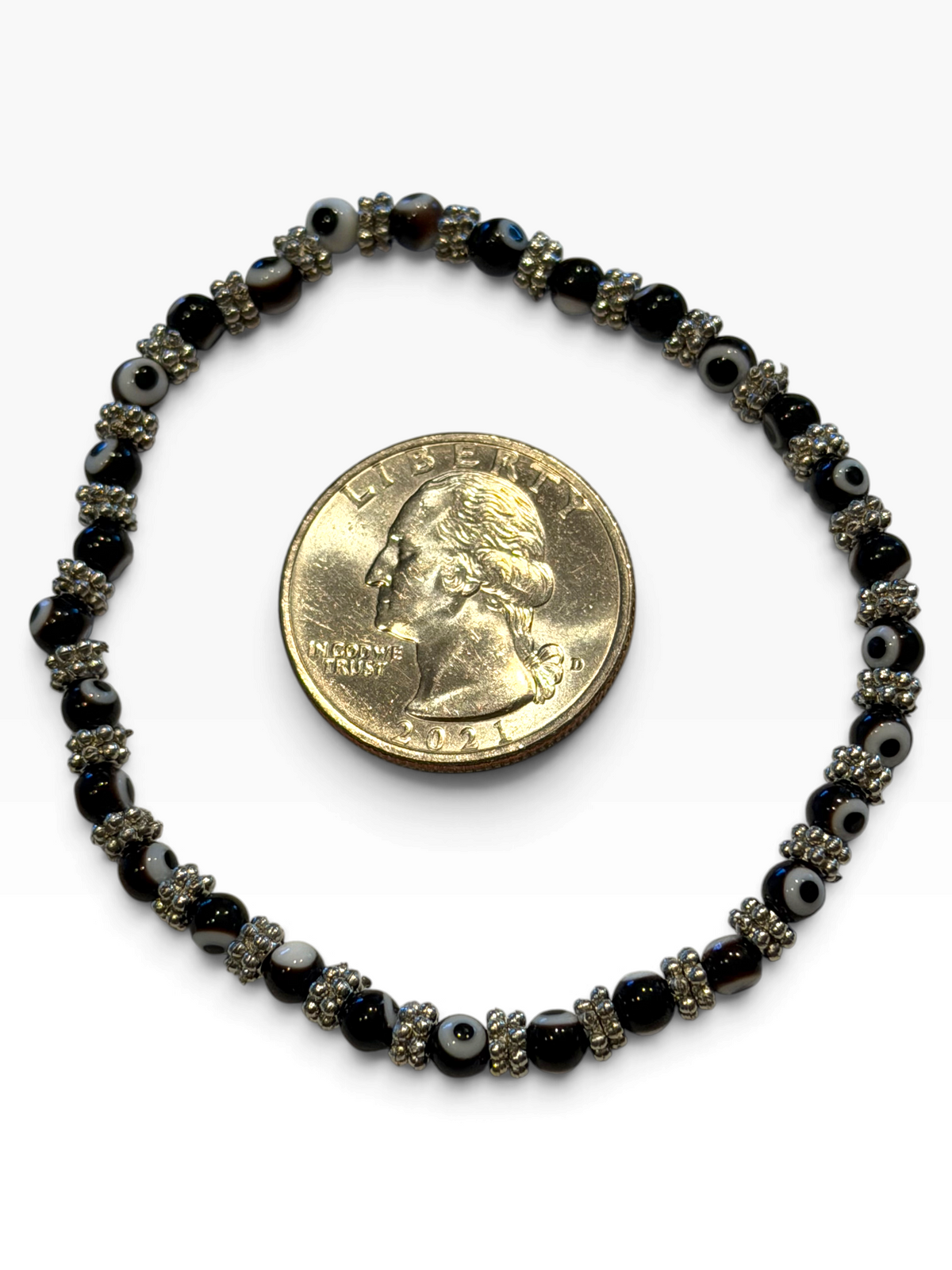Black 4mm Evil Eye Bracelet