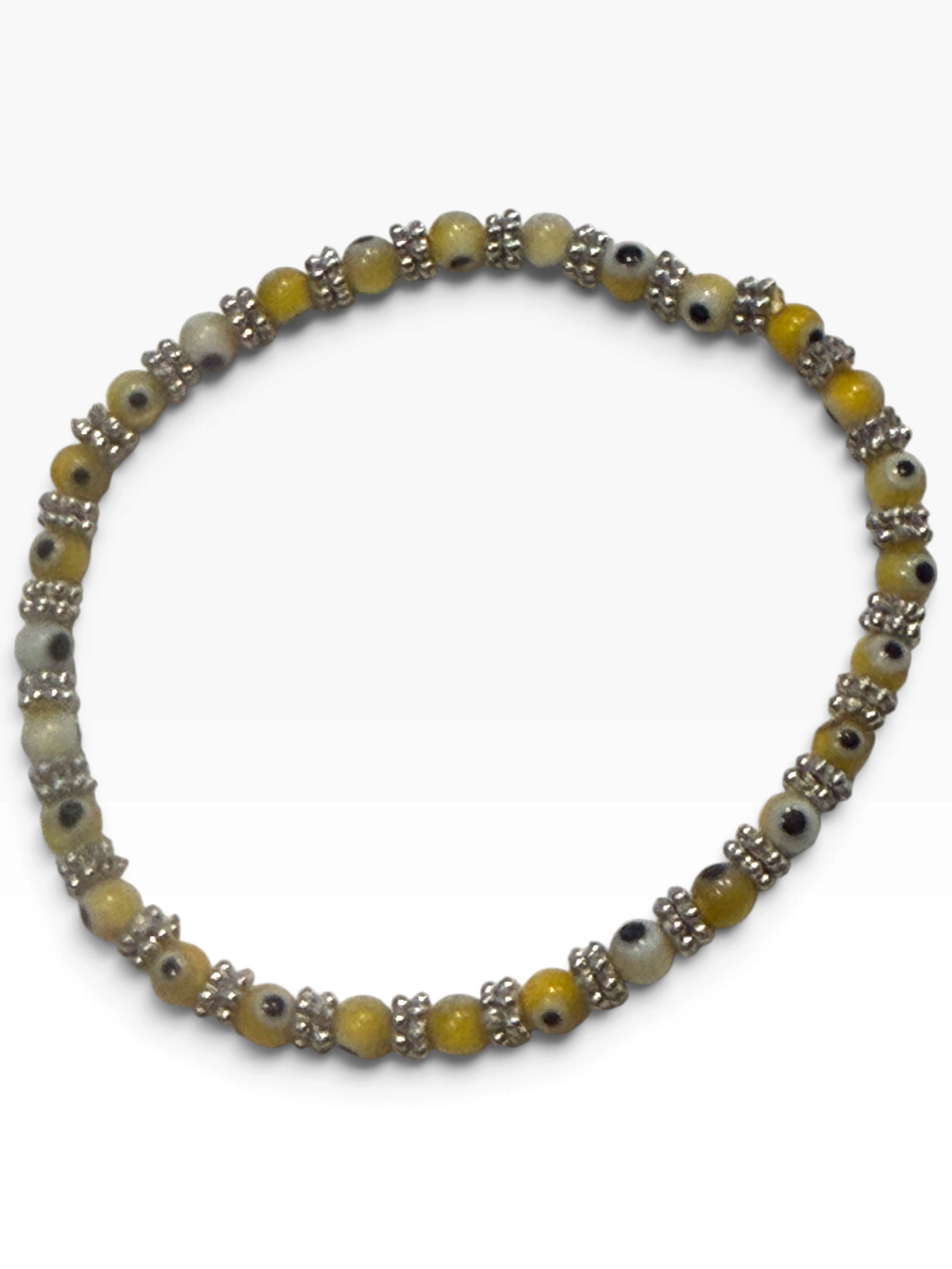 Yellow 4mm Evil Eye Bracelet