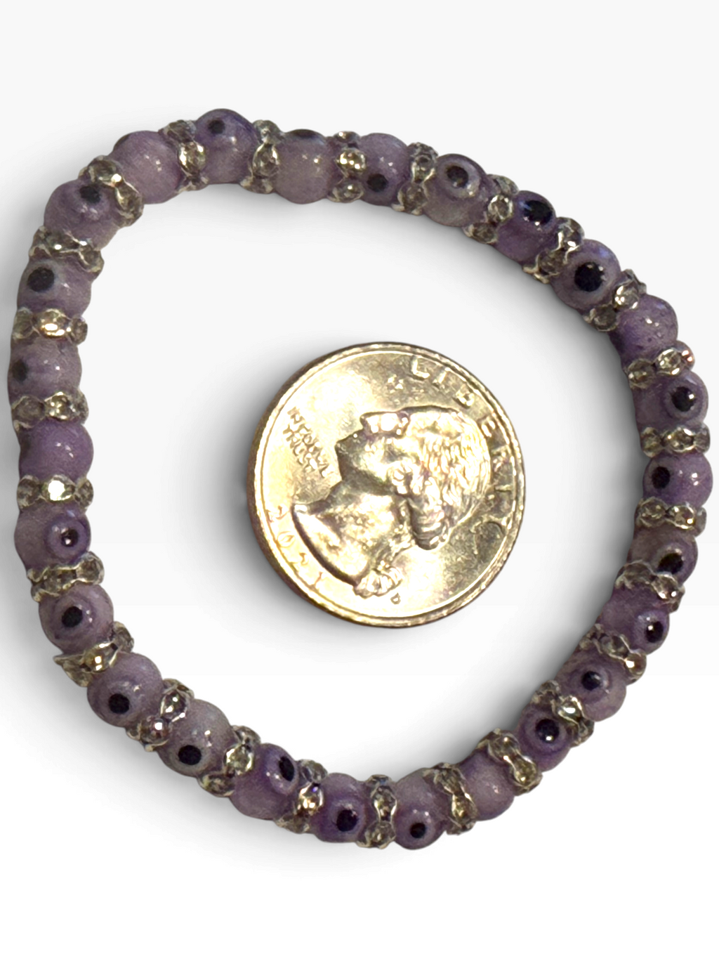 6mm Lavender Evil Eye Bracelet