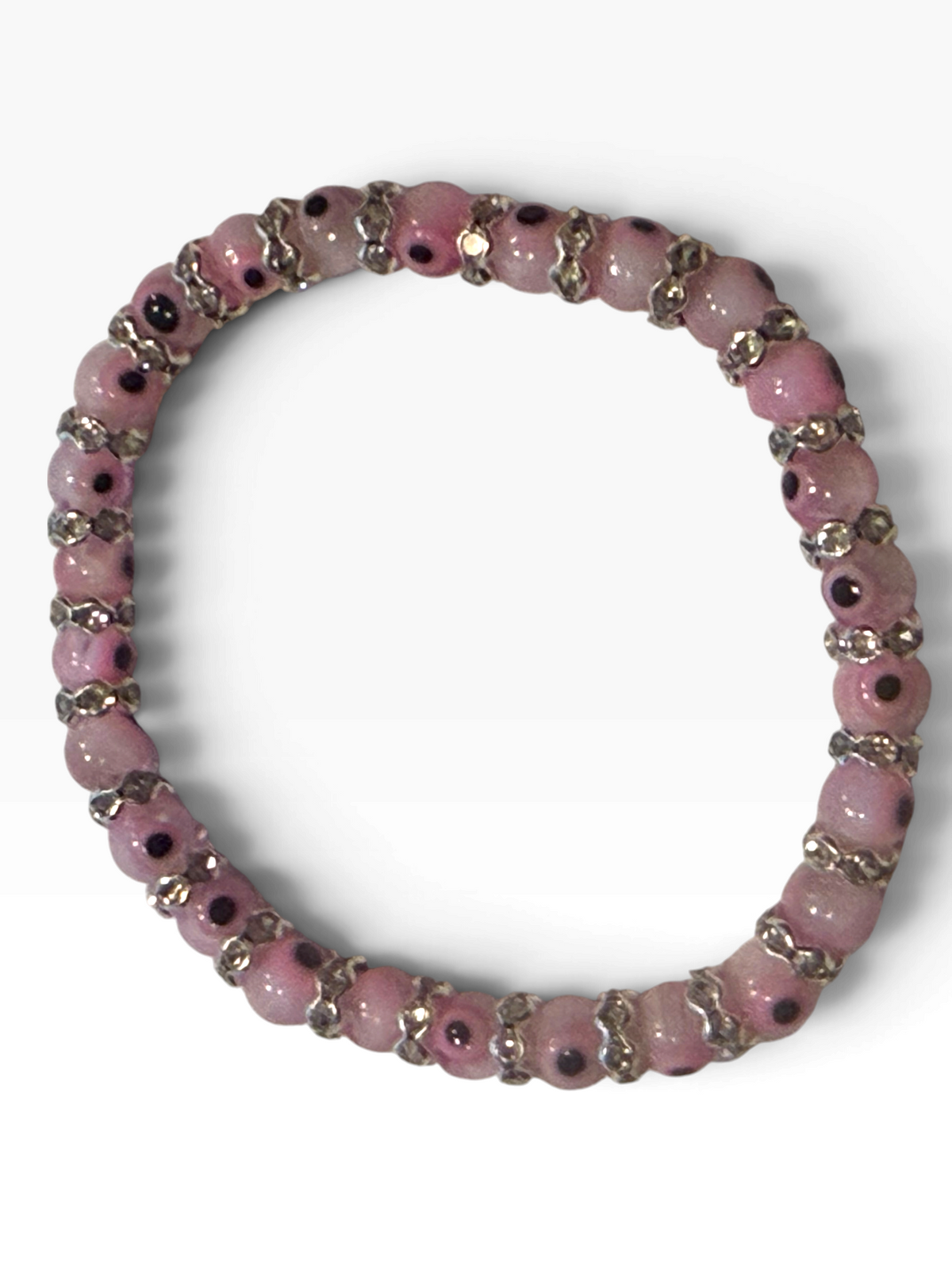 6mm Pink Evil Eye Bracelet