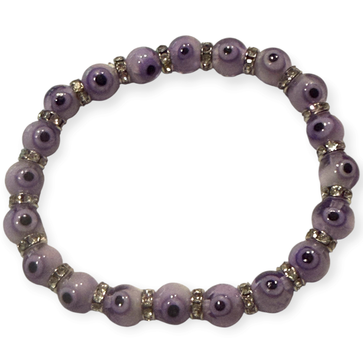 8mm Lavender Evil Eye Bracelet
