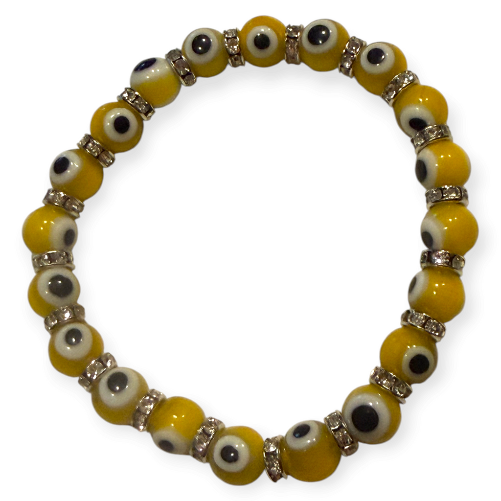 8mm Yellow Evil Eye Bracelet