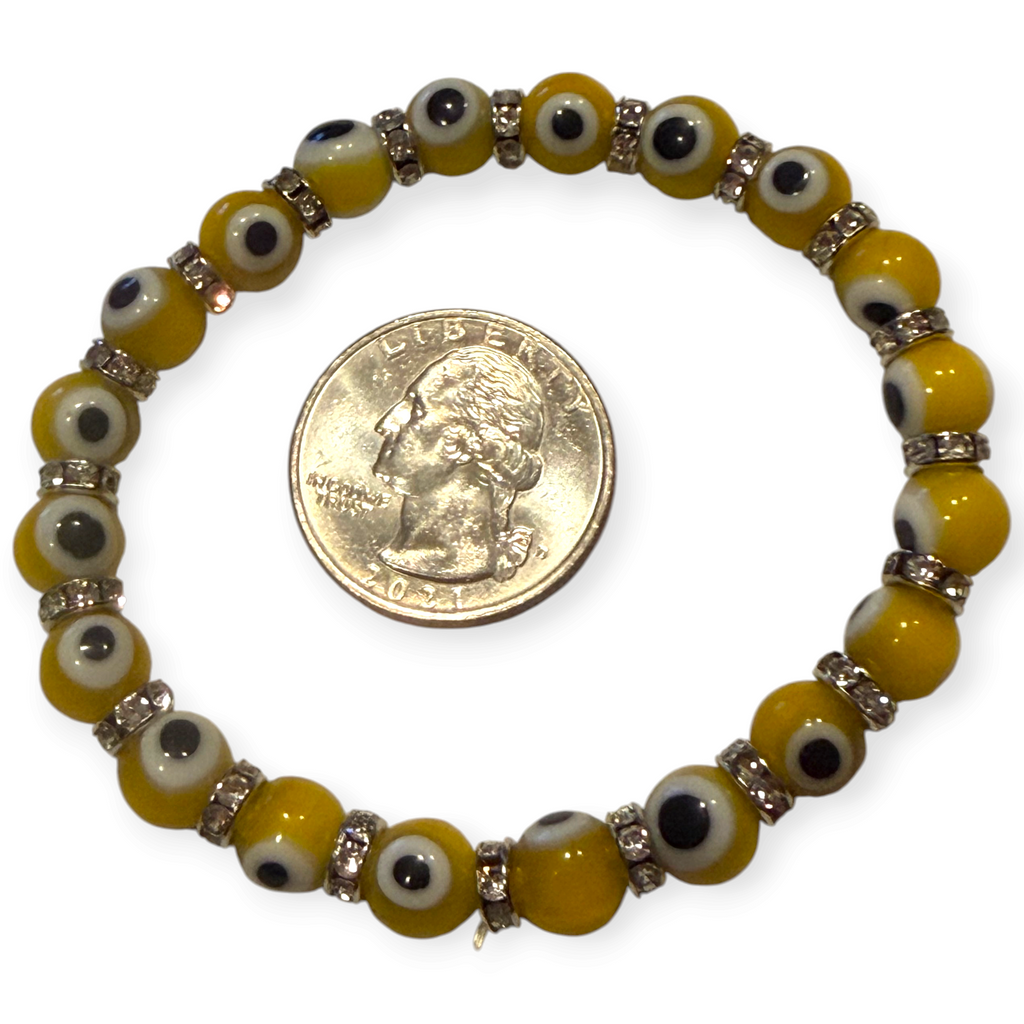 8mm Yellow Evil Eye Bracelet