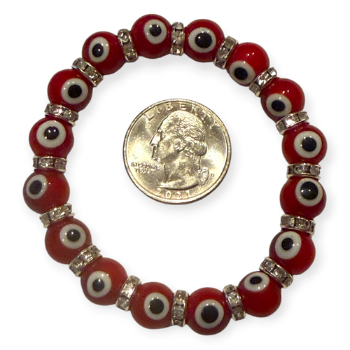 10mm Red Evil Eye Bracelet
