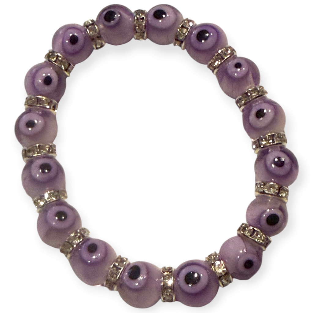 10mm Lavender Evil Eye Bracelet