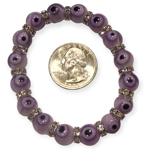 10mm Lavender Evil Eye Bracelet