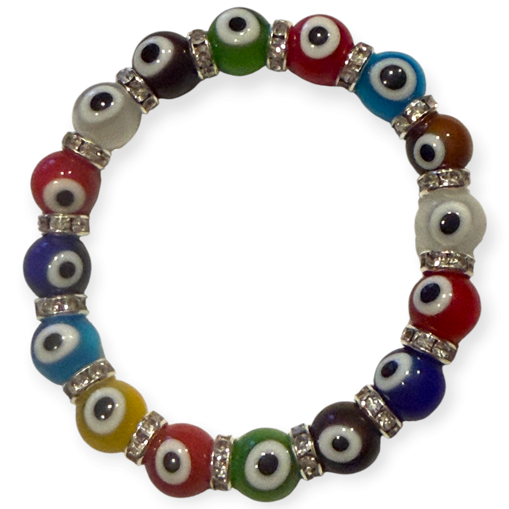 10mm Multi Color Evil Eye Bracelet