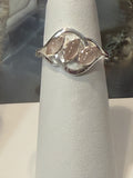 Rose Quartz Three Stone Sterling Silver Ring