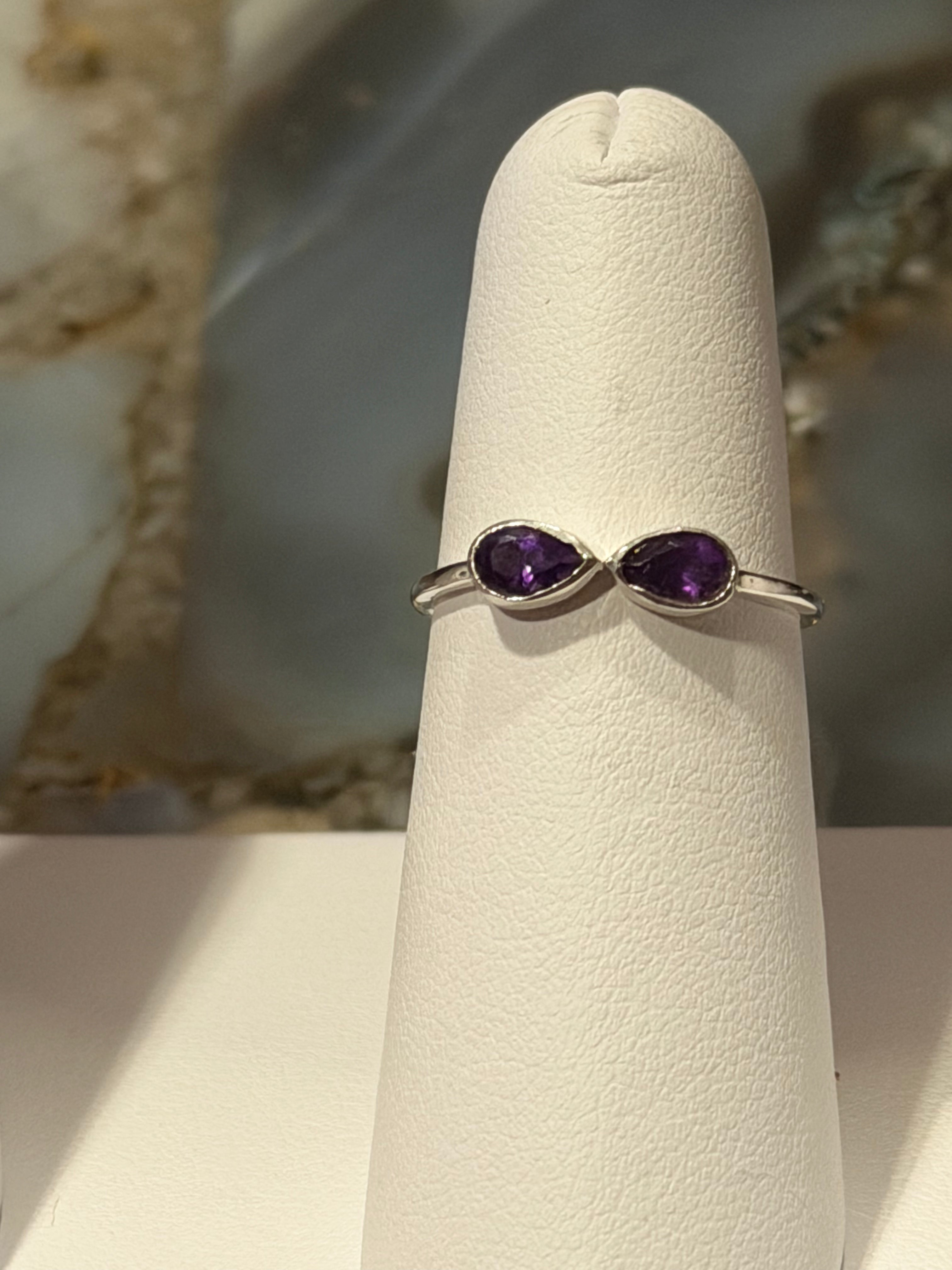 Amethyst Infinity Sterling Silver Ring