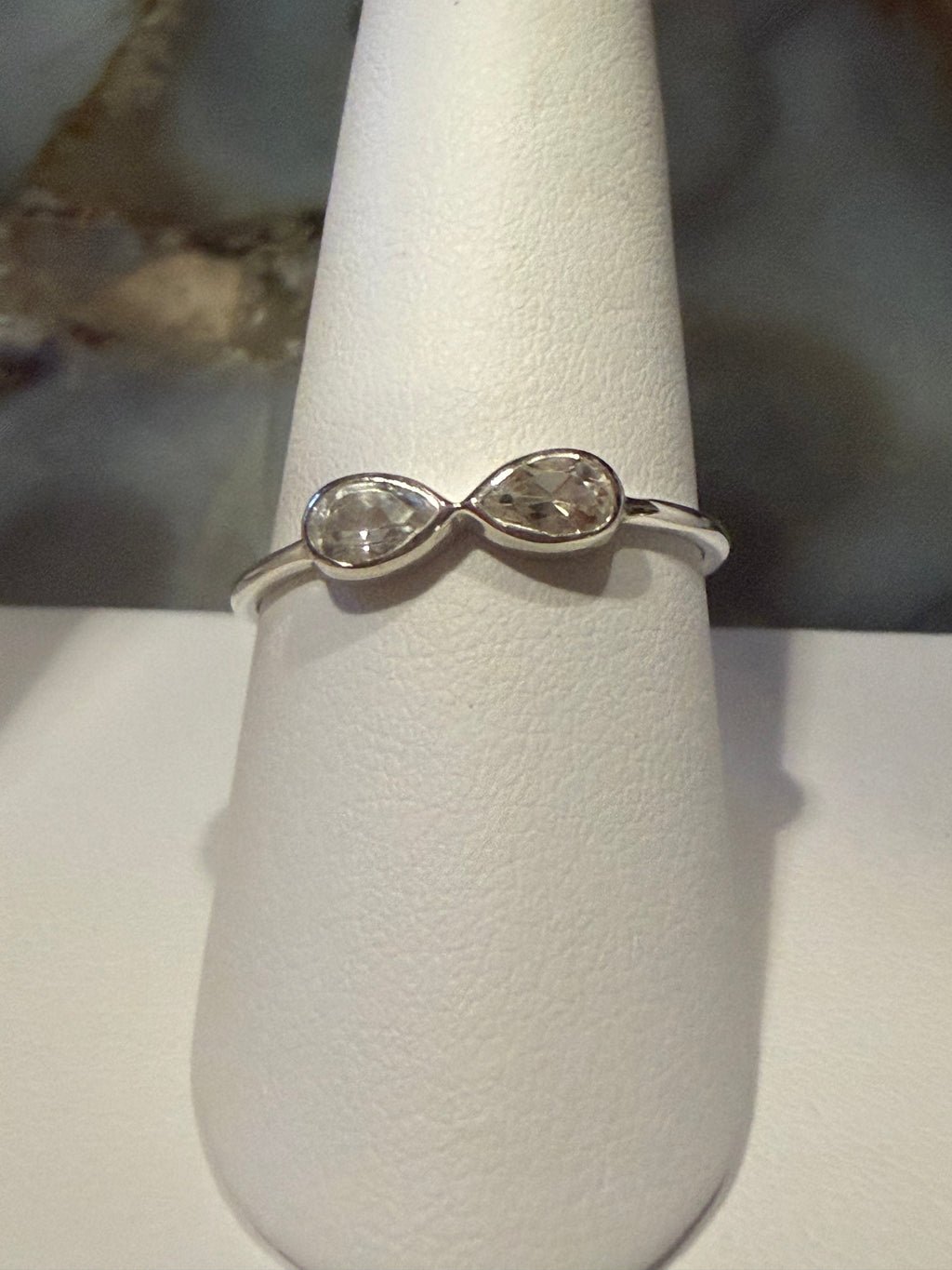 White Topaz Infinity Sterling Silver Ring