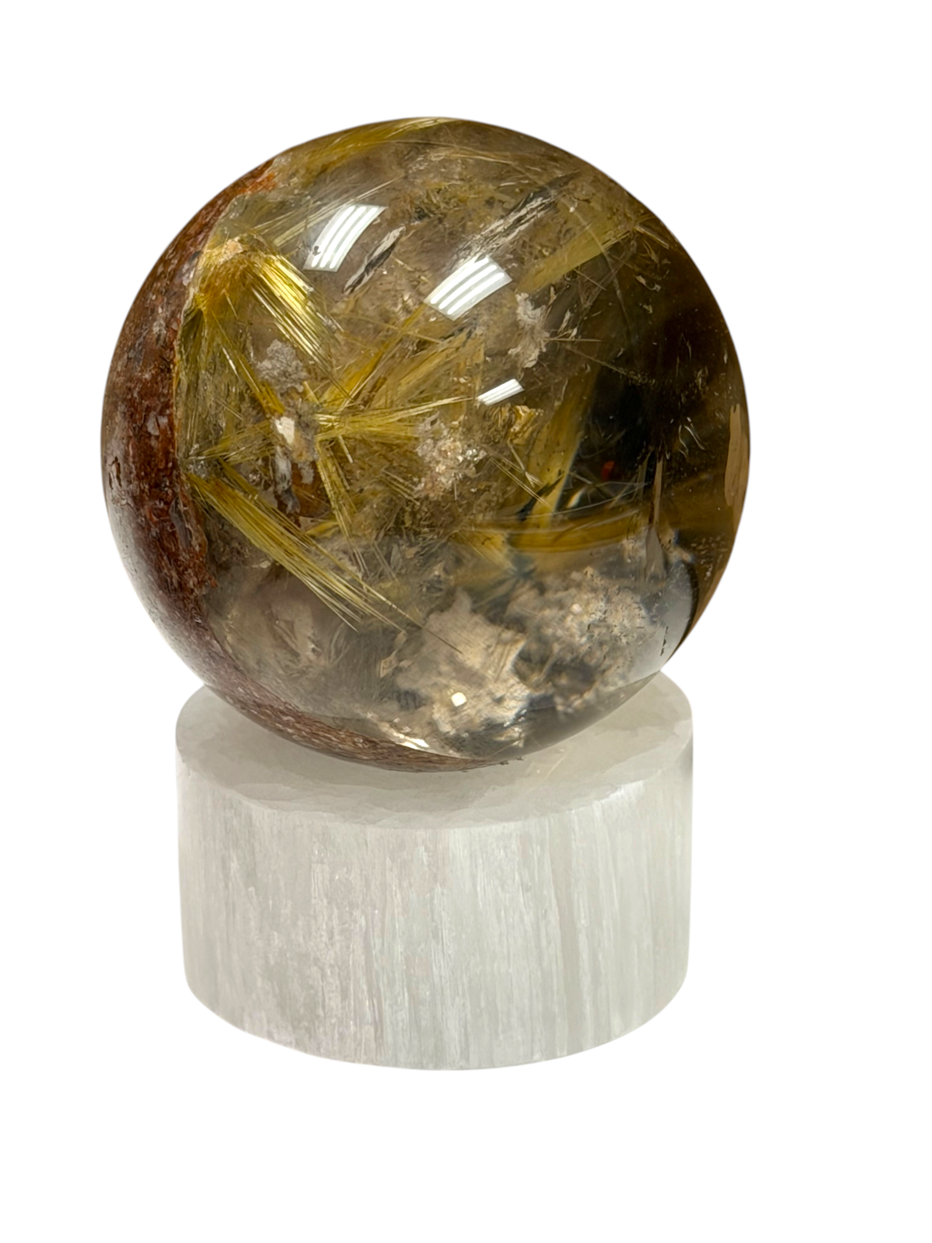 Golden Rutile Garden Quartz Sphere 48mm