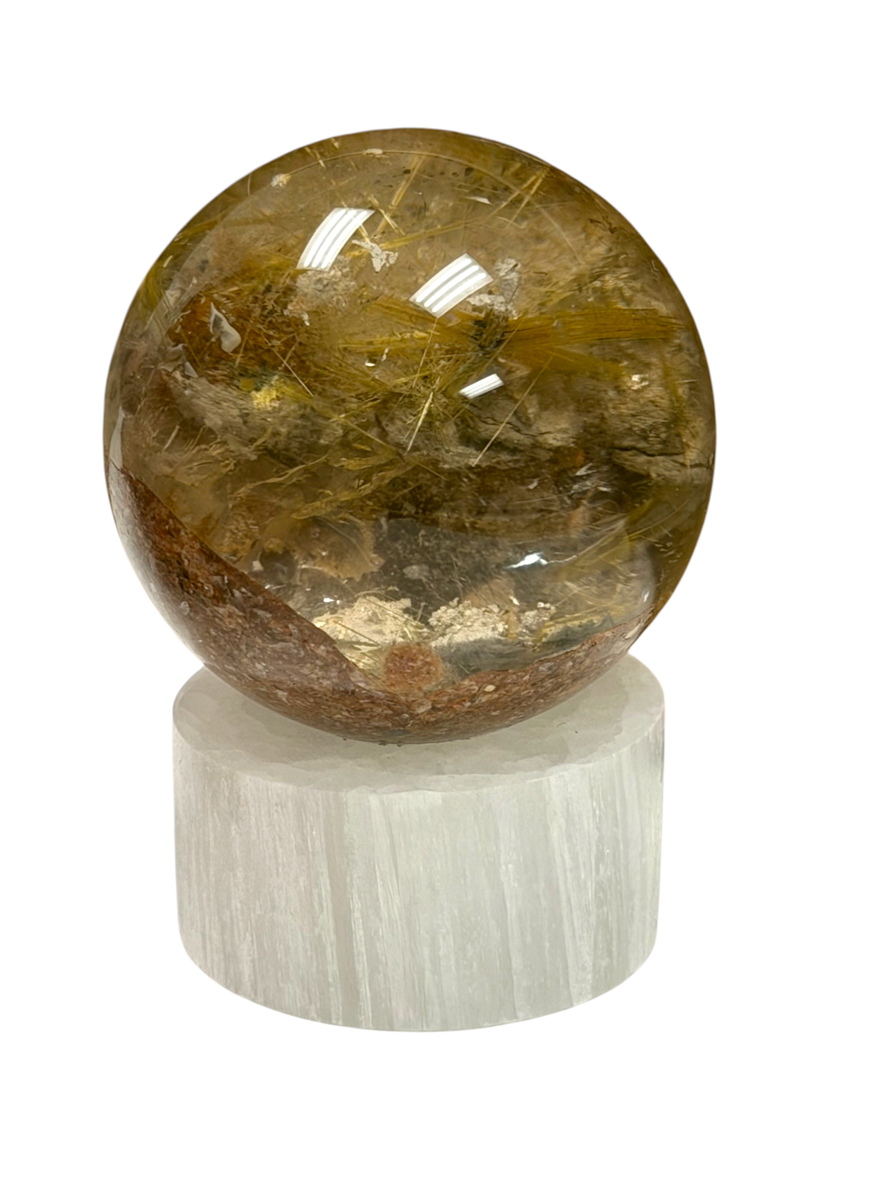 Golden Rutile Garden Quartz Sphere 48mm