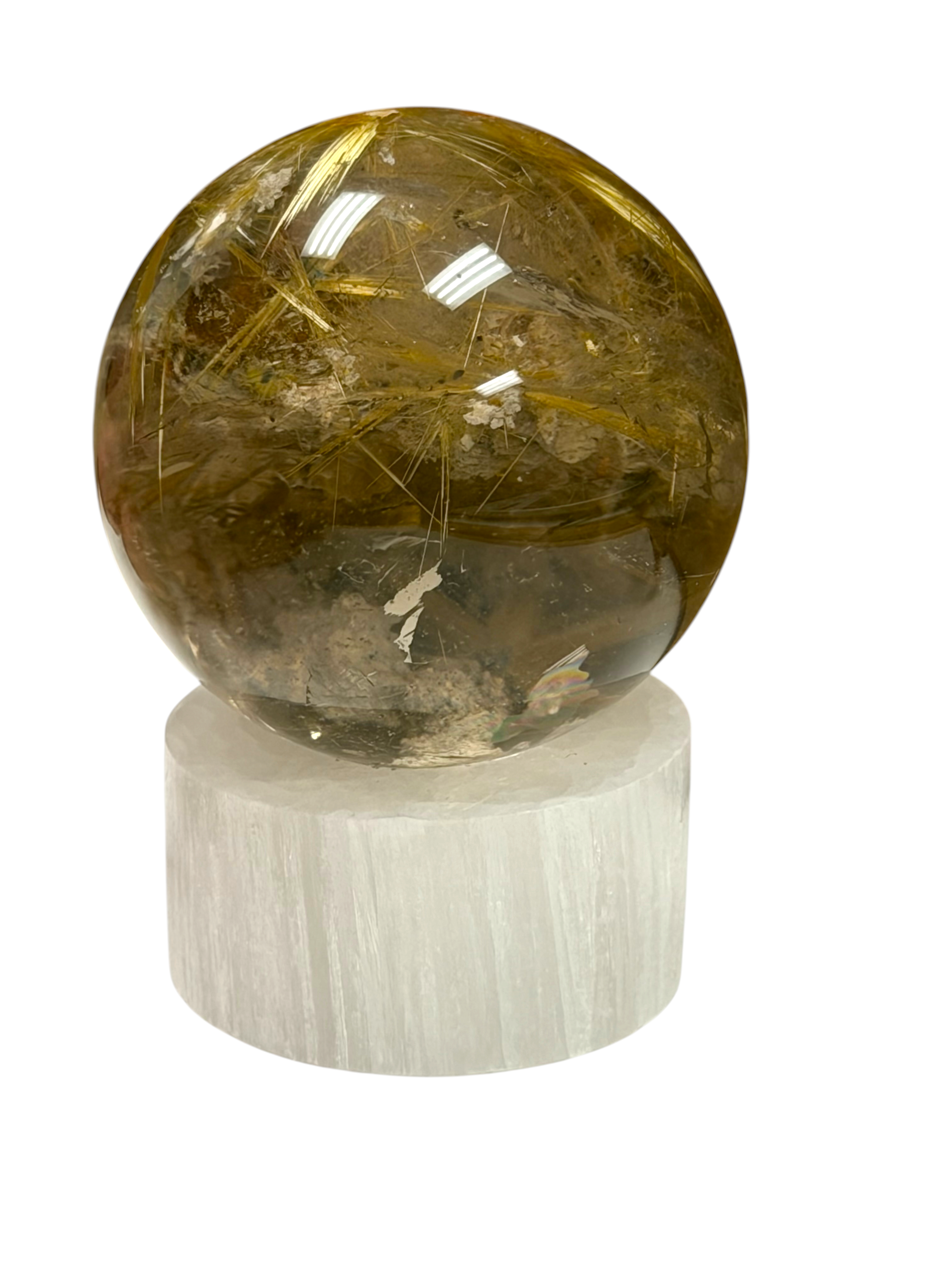 Golden Rutile Garden Quartz Sphere 48mm