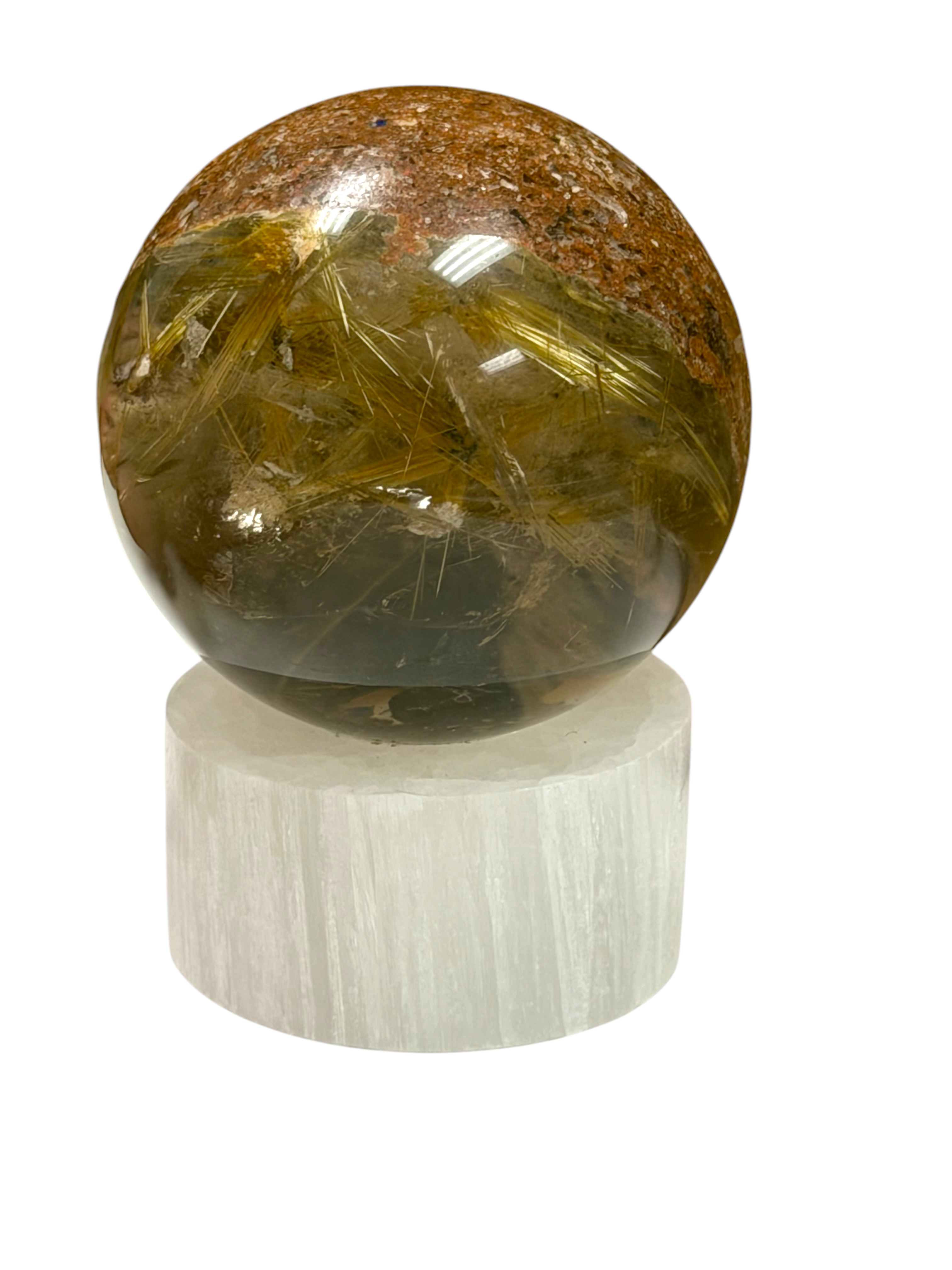 Golden Rutile Garden Quartz Sphere 48mm