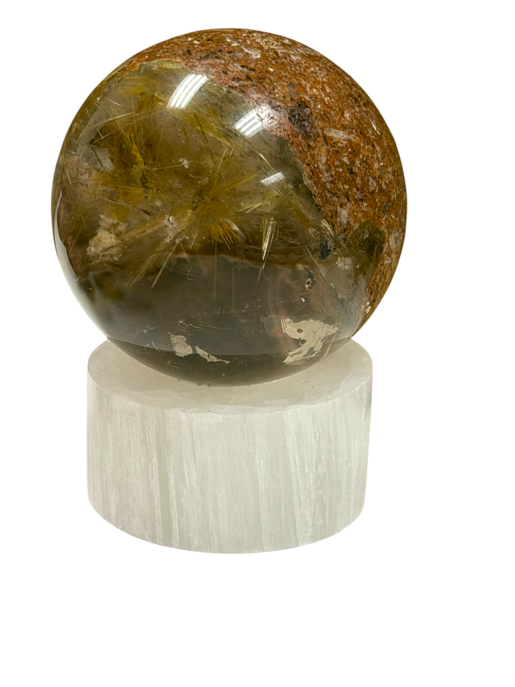 Golden Rutile Garden Quartz Sphere 48mm
