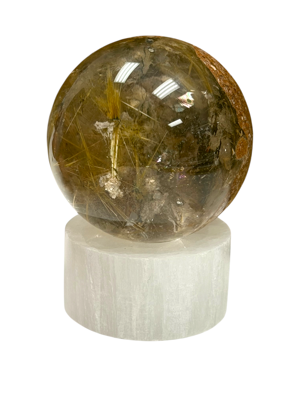 Golden Rutile Garden Quartz Sphere 48mm