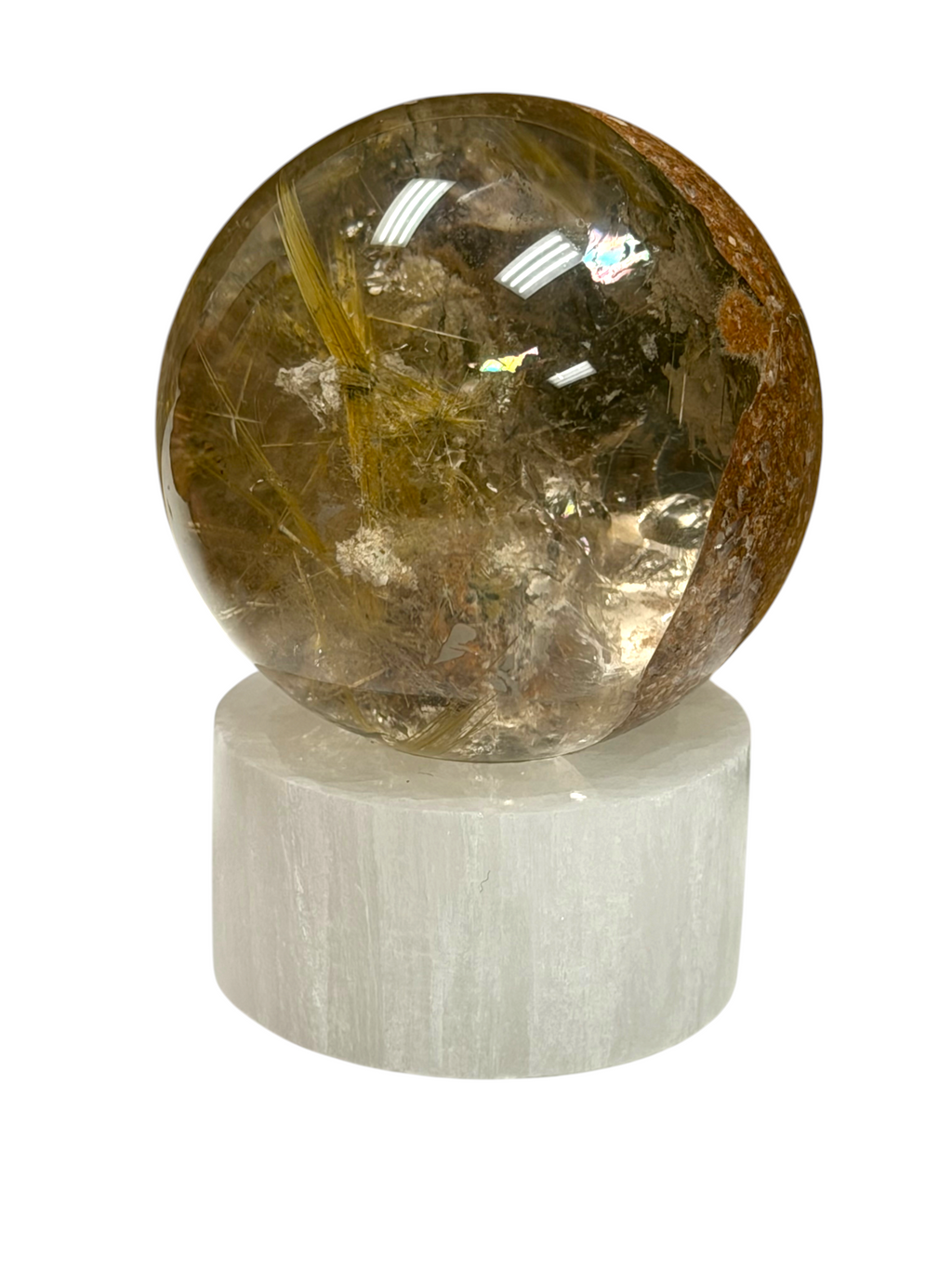Golden Rutile Garden Quartz Sphere 48mm