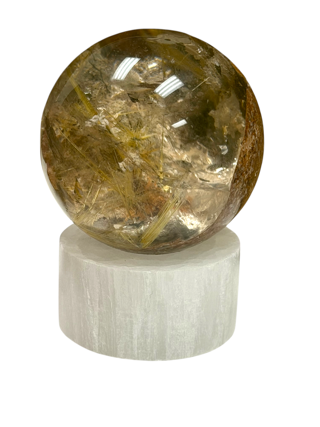 Golden Rutile Garden Quartz Sphere 48mm
