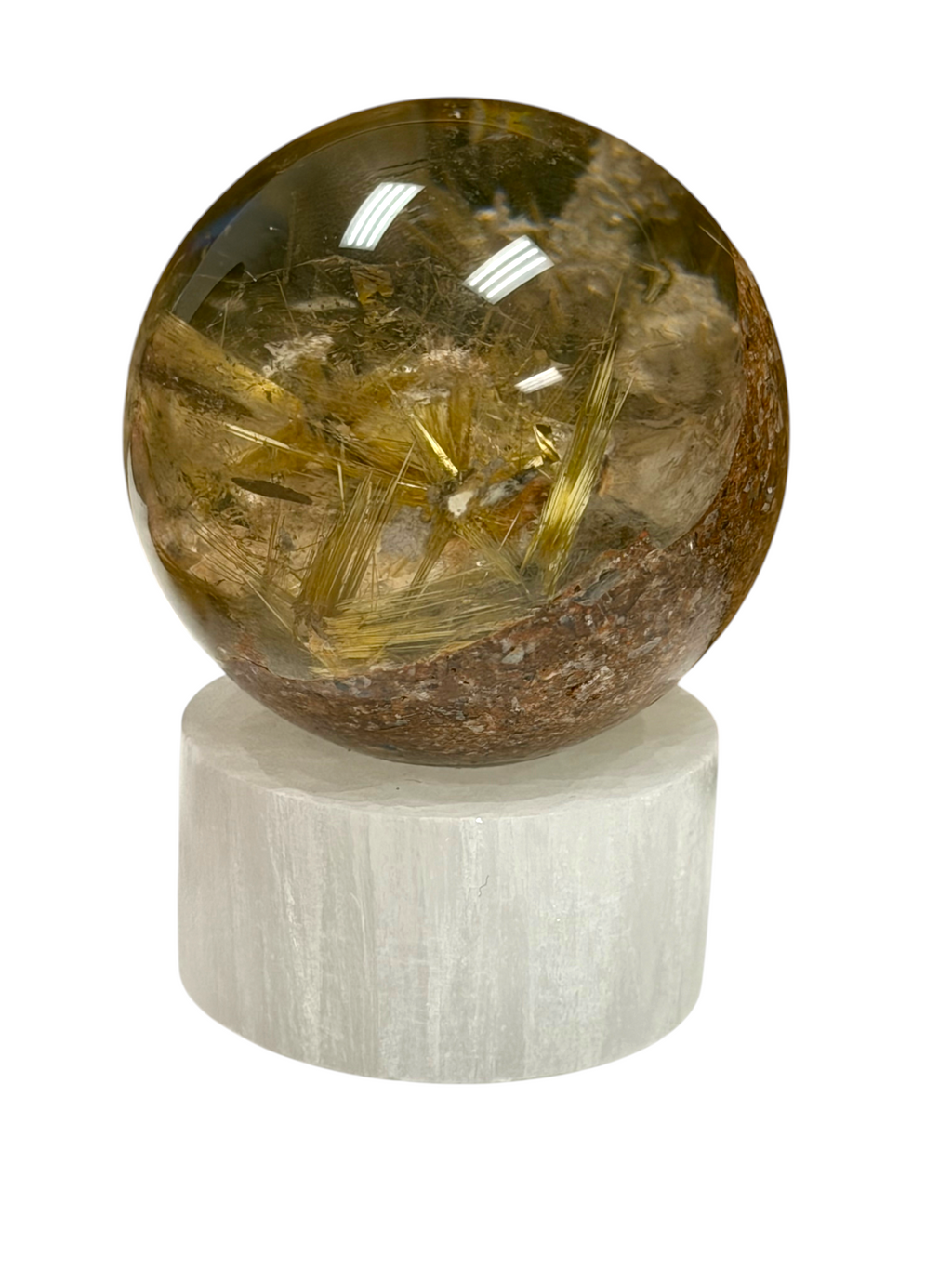 Golden Rutile Garden Quartz Sphere 48mm