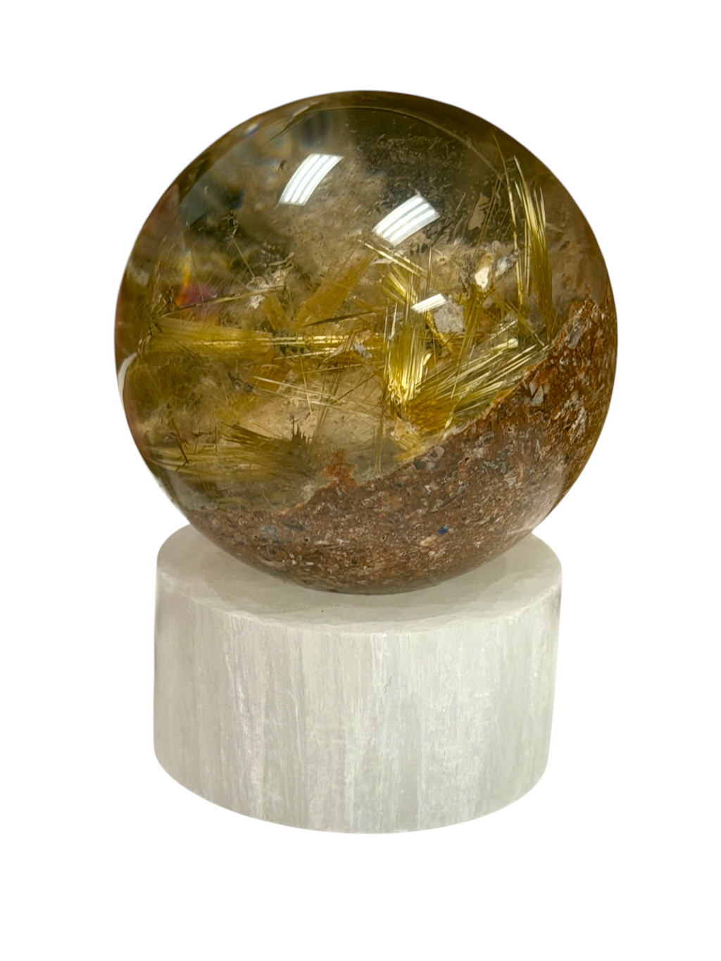 Golden Rutile Garden Quartz Sphere 48mm