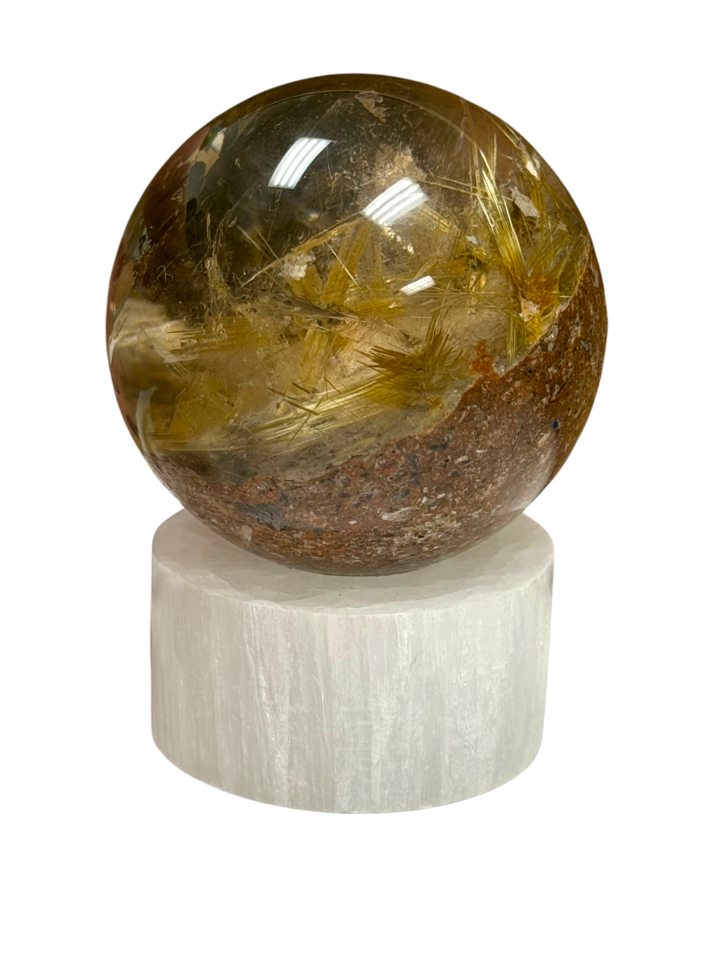 Golden Rutile Garden Quartz Sphere 48mm