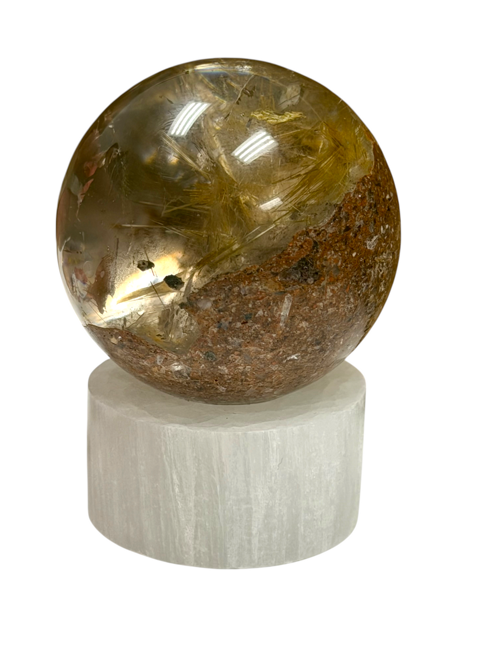 Golden Rutile Garden Quartz Sphere 48mm