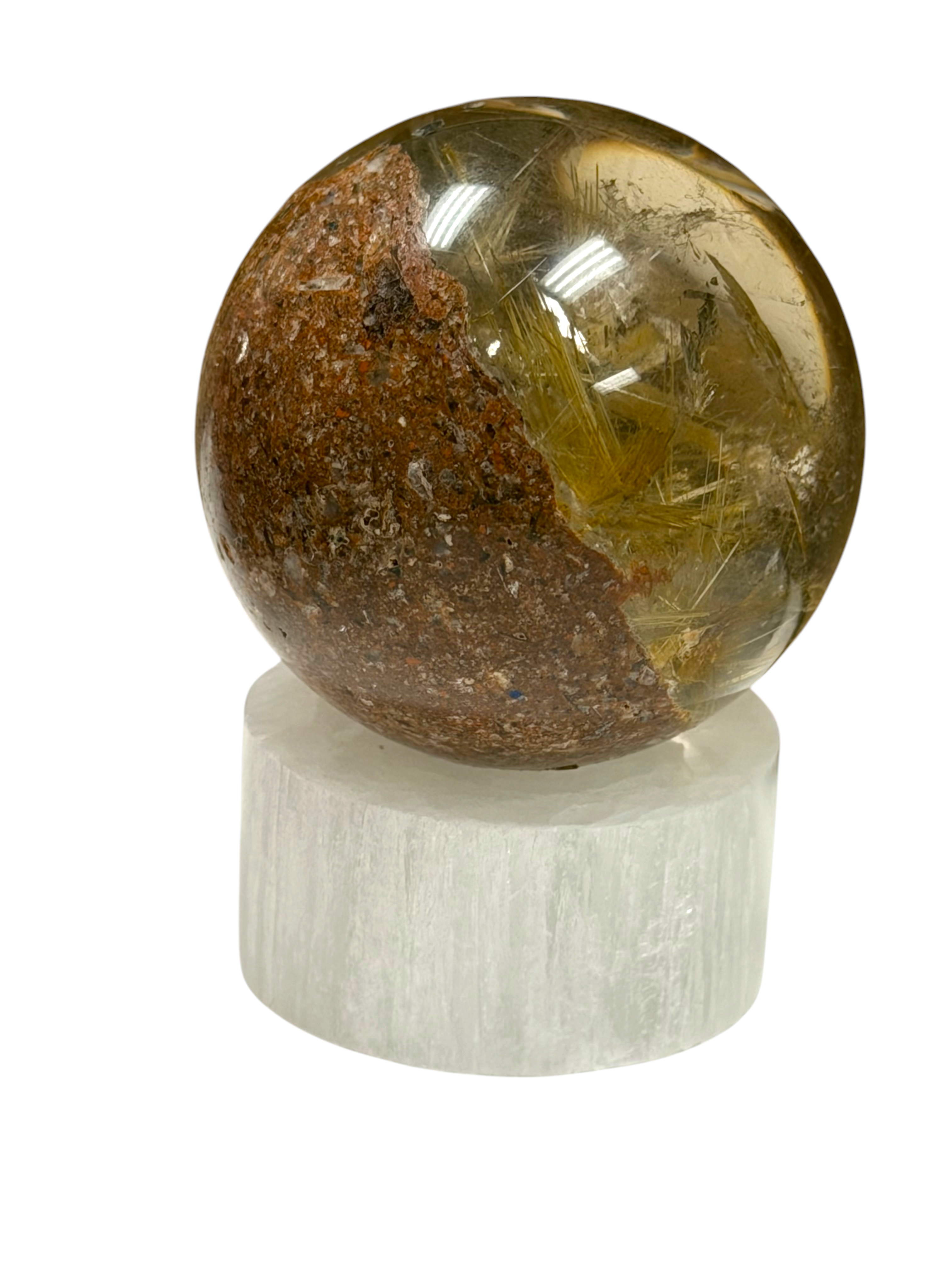 Golden Rutile Garden Quartz Sphere 48mm
