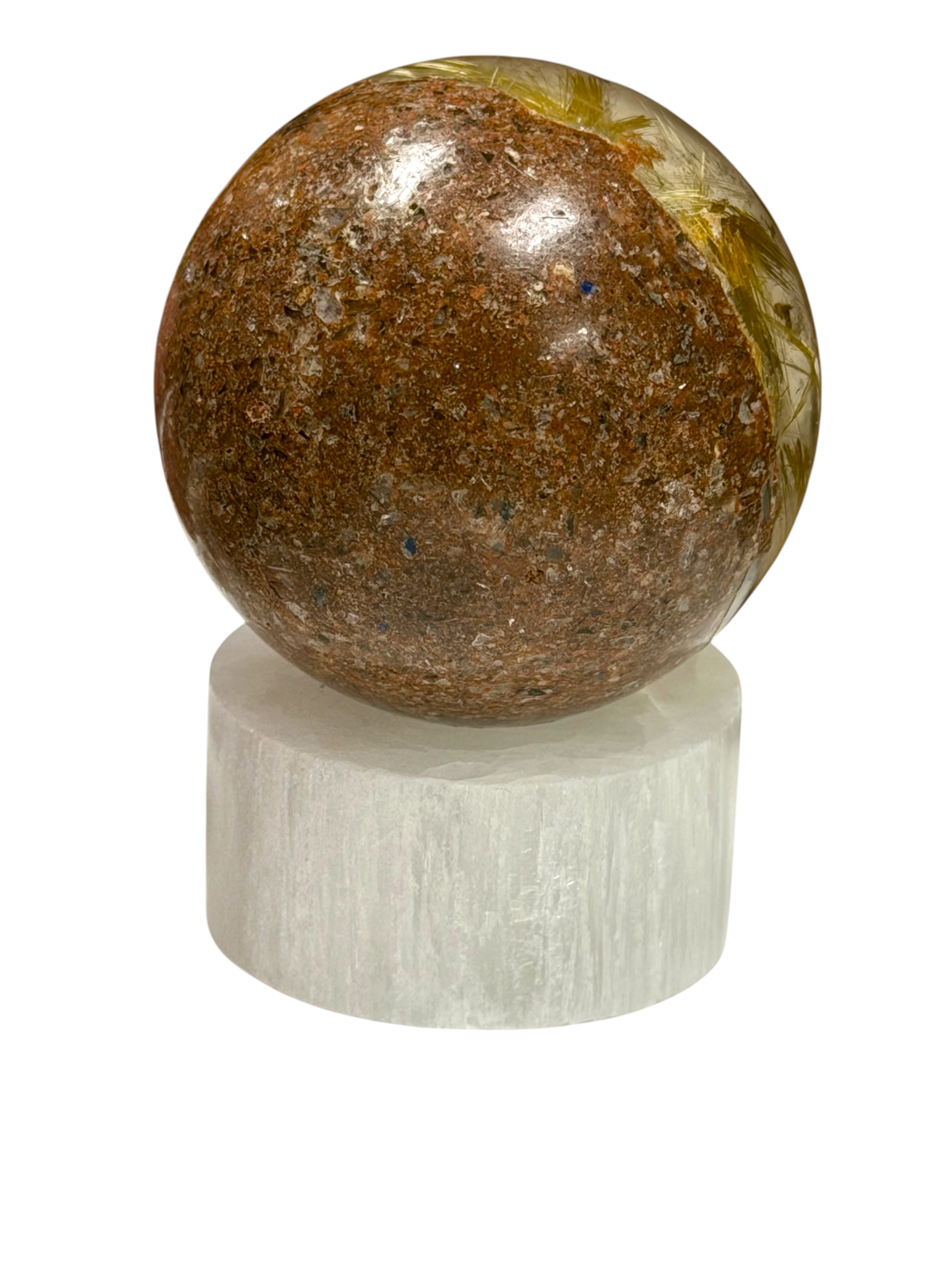 Golden Rutile Garden Quartz Sphere 48mm