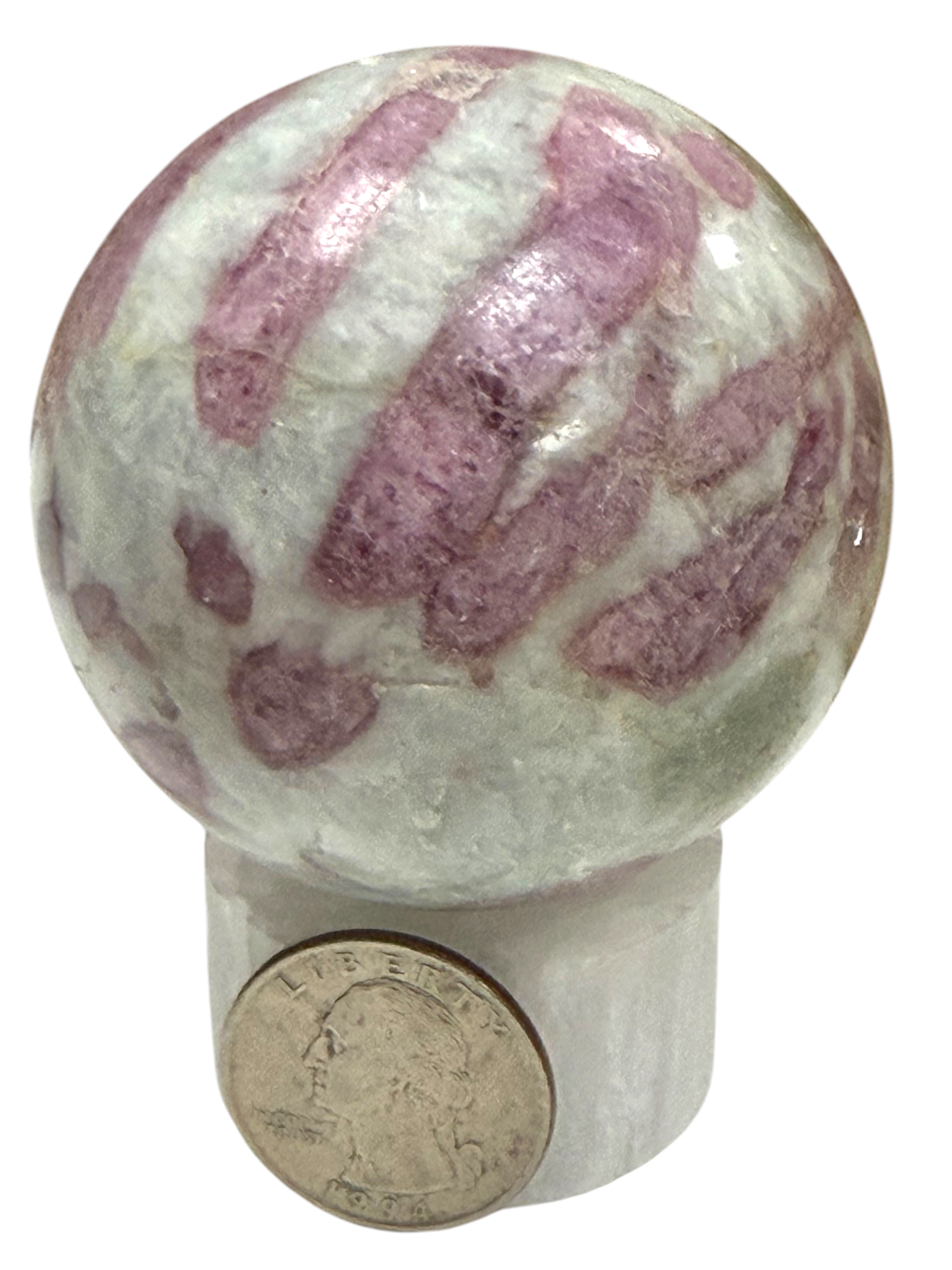 Pink Tourmaline in Quartz Sphere 61mm