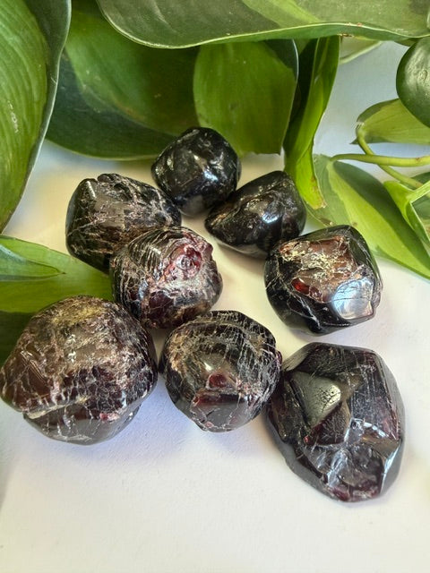 Tumbled and Rough Garnet