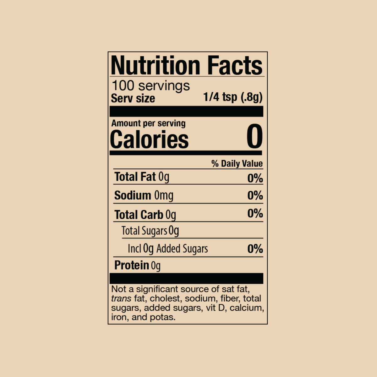 Blue Lotus Chai nutrition facts