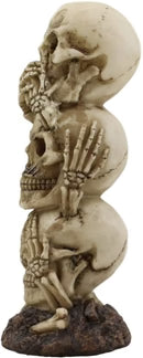 Triple Stacked See Hear Speak No Evil Skulls Figurine