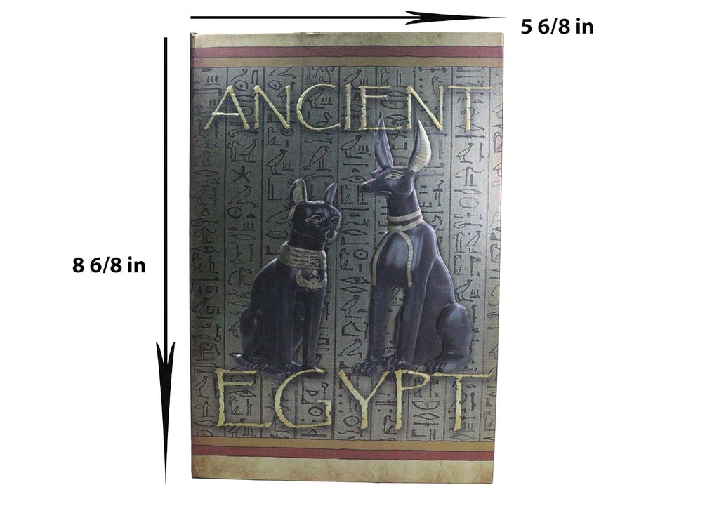 Egyptian Religion Sacred Symbols Hieroglyphs Ancient Egypt Bastet And Anubis Embossed Blank Page Matte Paper Hardcover Journal Book with Bookmarking Ribbon 8.25"x5.75"