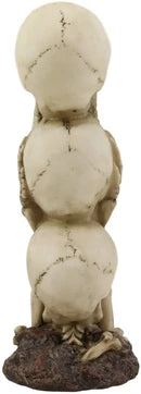 Triple Stacked See Hear Speak No Evil Skulls Figurine