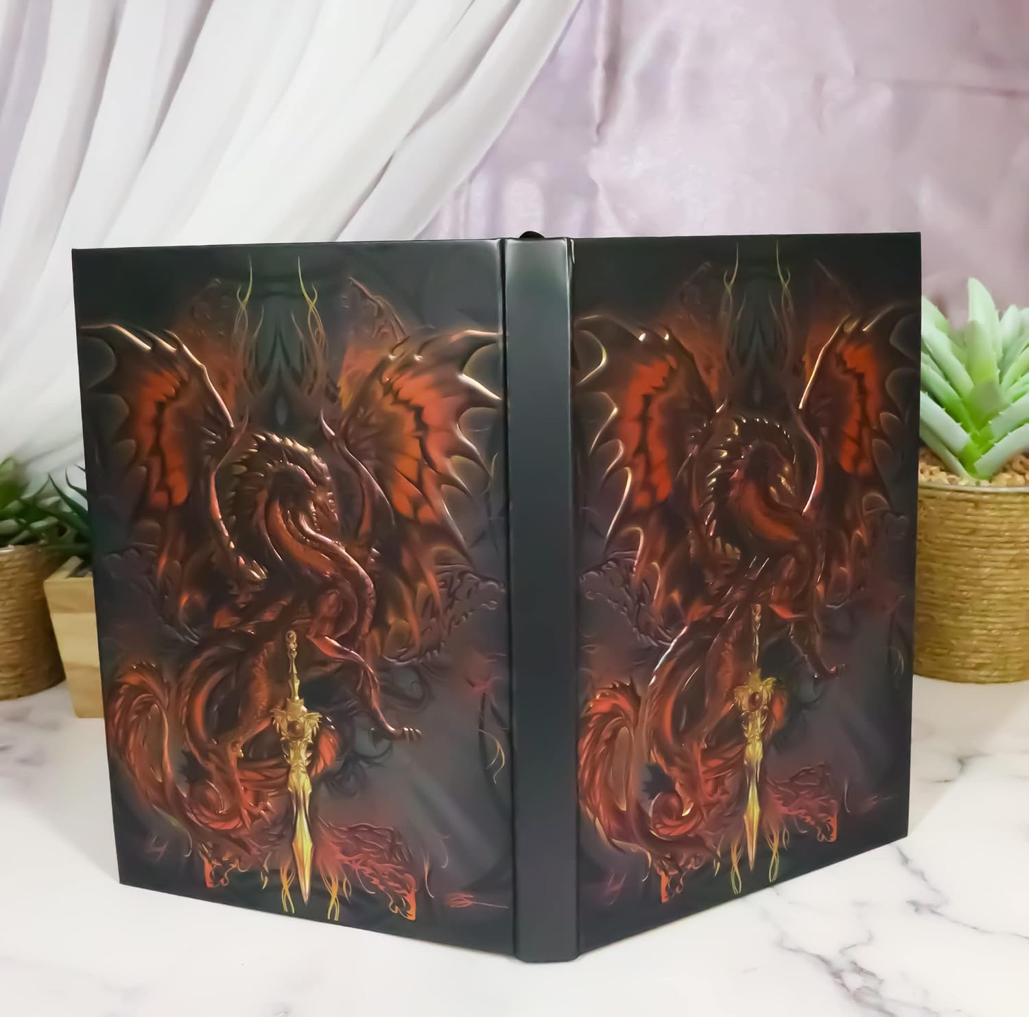 Blood Blade Vampire Drake Embossed Hard Cover Journal - Ruth Thompson Fantasy Dragon Semi Iridescent Journal