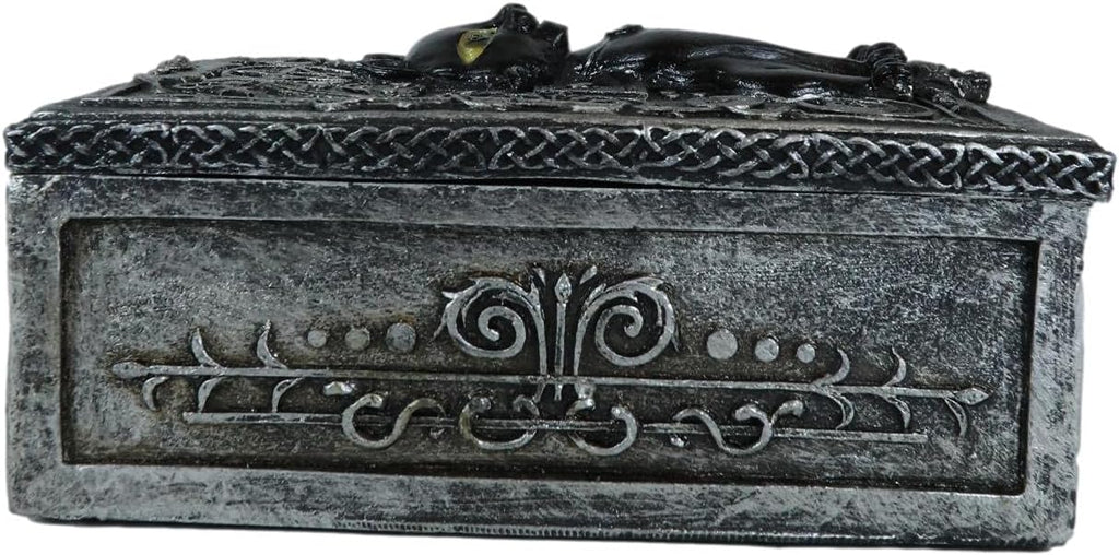 Black Cat Witching Hour Tarot Deck Storage Box | 5.5" x 3.75" Decorative Card Holder for Tarot, Oracle & Spiritual Accessories