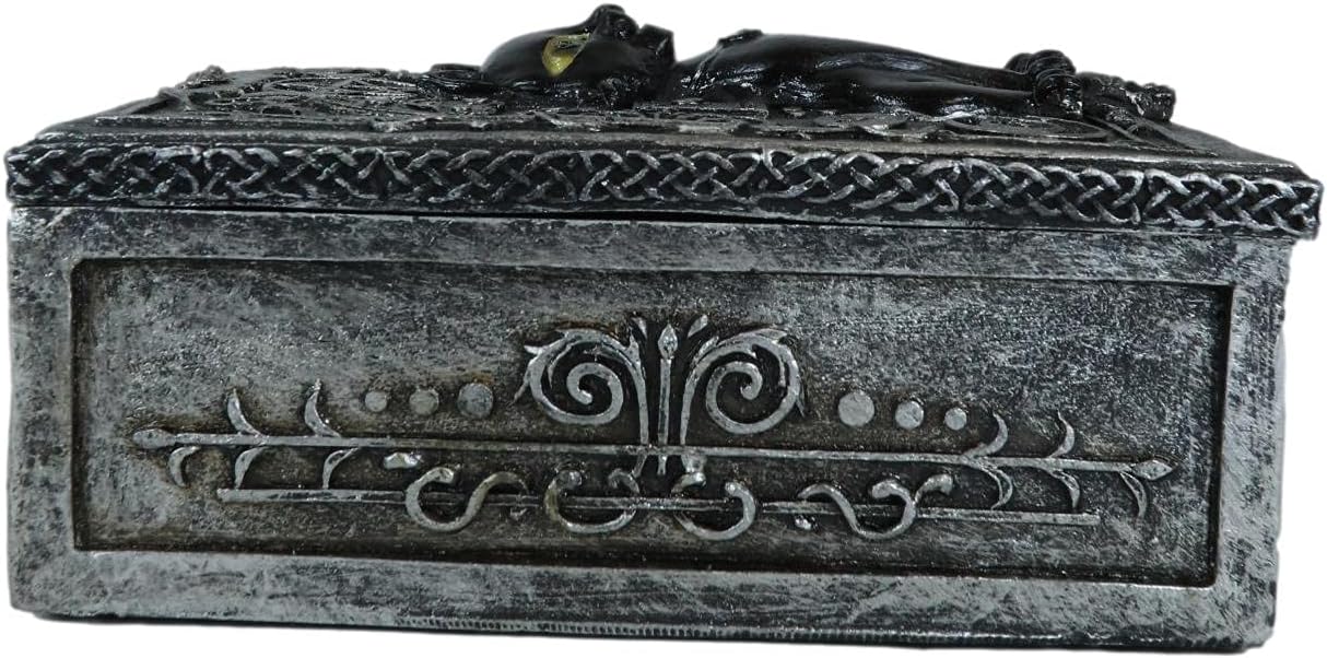 Black Cat Witching Hour Tarot Deck Storage Box | 5.5" x 3.75" Decorative Card Holder for Tarot, Oracle & Spiritual Accessories